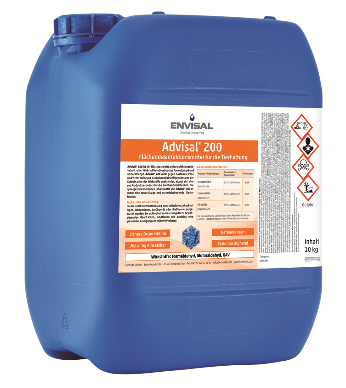 Advisal 200 Flächendesinfektionsmittel für die Tierhhaltung mit Formaldehyd